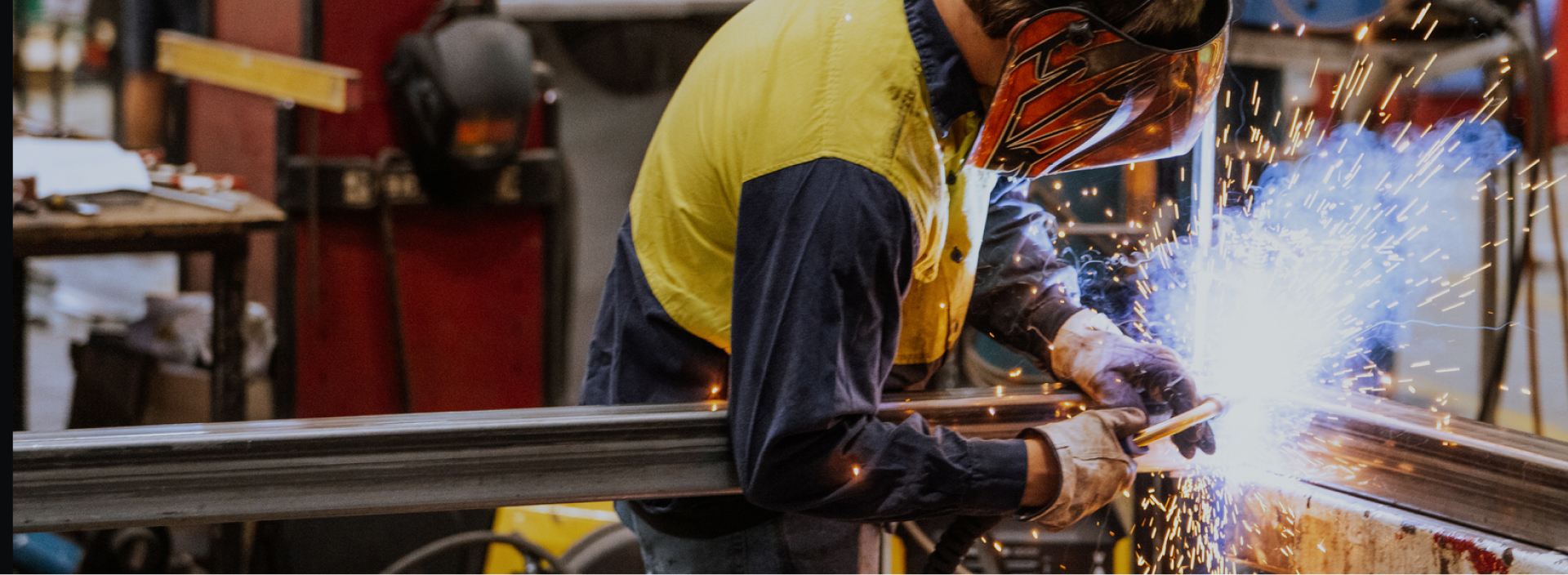 Cedar Steel — Welded Beam Fabrication Workshop Weld Seam Flange Web